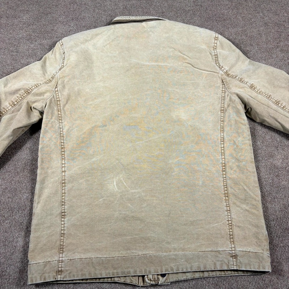 Levi's Military Jacket Mens Small Beige Cotton Canvas Workwear Utility Pockets - Picture 8 of 10